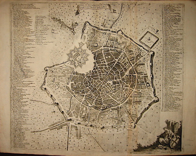 Agnelli Francesco (1665-1739) Novo et accurato dissegno della gran citta di Milano s.d. (ma 1730 ca.) Milano 
